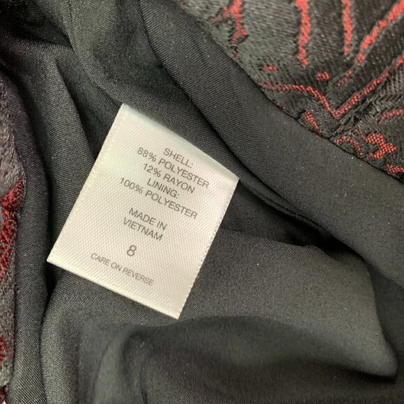 New York & Co Midi Skirt Size 8 Floral Jacquard Midi Party Wedding - Picture 9 of 12